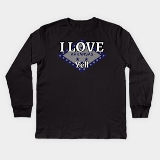 I LOVE Yell | Arkensas County Kids Long Sleeve T-Shirt